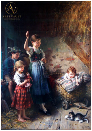 Restored classical fine art painting, high-resolution digital reproduction of a vintage artwork