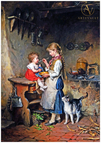 Restored classical fine art painting, high-resolution digital reproduction of a vintage artwork