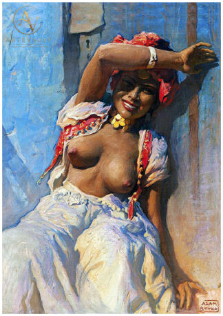 Classical oil painting, digitally restored artwork reproduction in high resolution