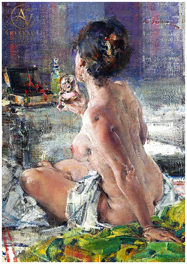 Historical classical painting, restored digital fine art reproduction
