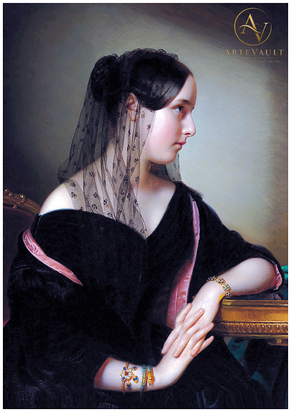 Classical oil painting, digitally restored artwork reproduction in high resolution