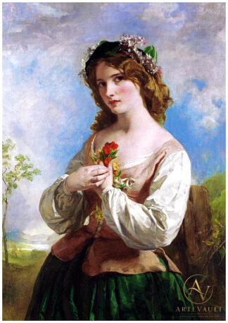 Historical classical painting, restored digital fine art reproduction