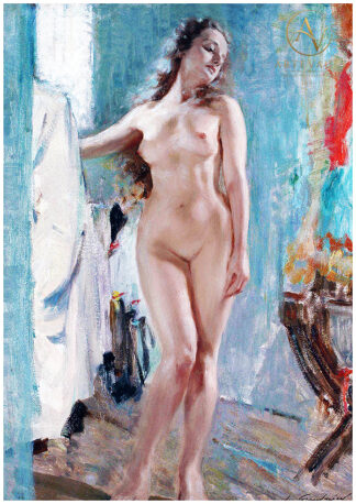 Classical oil painting, digitally restored artwork reproduction in high resolution