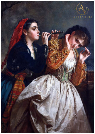 Historical classical painting, restored digital fine art reproduction