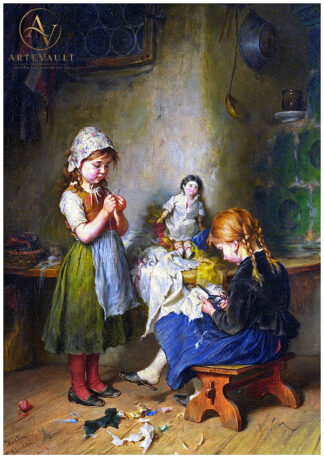 Restored classical fine art painting, high-resolution digital reproduction of a vintage artwork