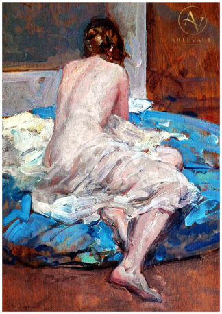 Classical oil painting, digitally restored artwork reproduction in high resolution