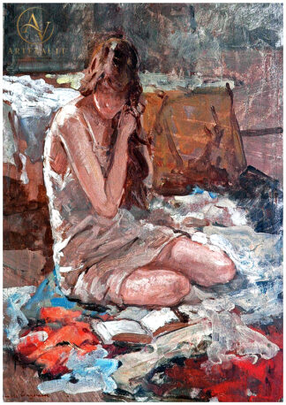 Classical oil painting, digitally restored artwork reproduction in high resolution