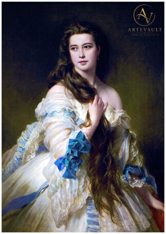 Portrait painting of a woman with long hair by Franz Xaver Winterhalter