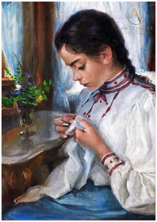 Portrait of Astrid Brate painted by Fanny Brate in 1901, depicting a calm and elegant young woman in a refined Swedish naturalistic style.