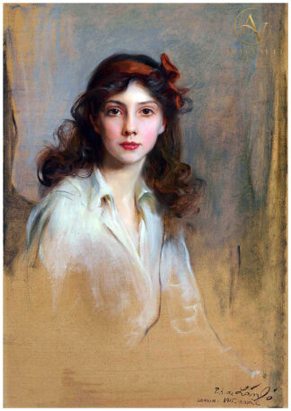 Portrait painting of Princess Xenia Georgievna by Philip Alexius de Laszlo