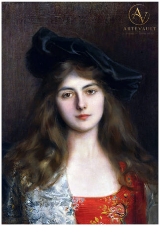 Portrait of a young woman, painted by Albert Lynch