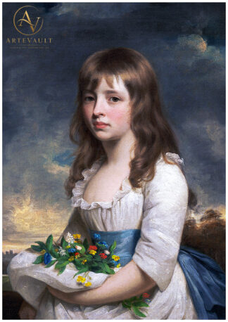 Portrait of a Girl by William Beechey (1790), classical 18th-century British portrait painting of a young girl