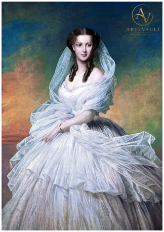 Portrait of Princess Alexandra painted by Richard Lauchert in 1862, featuring elegant royal attire, refined details, and 19th-century European academic portrait style.