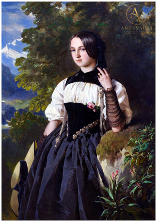 Portrait painting of a Swiss girl from Interlaken by Franz Xaver Winterhalter
